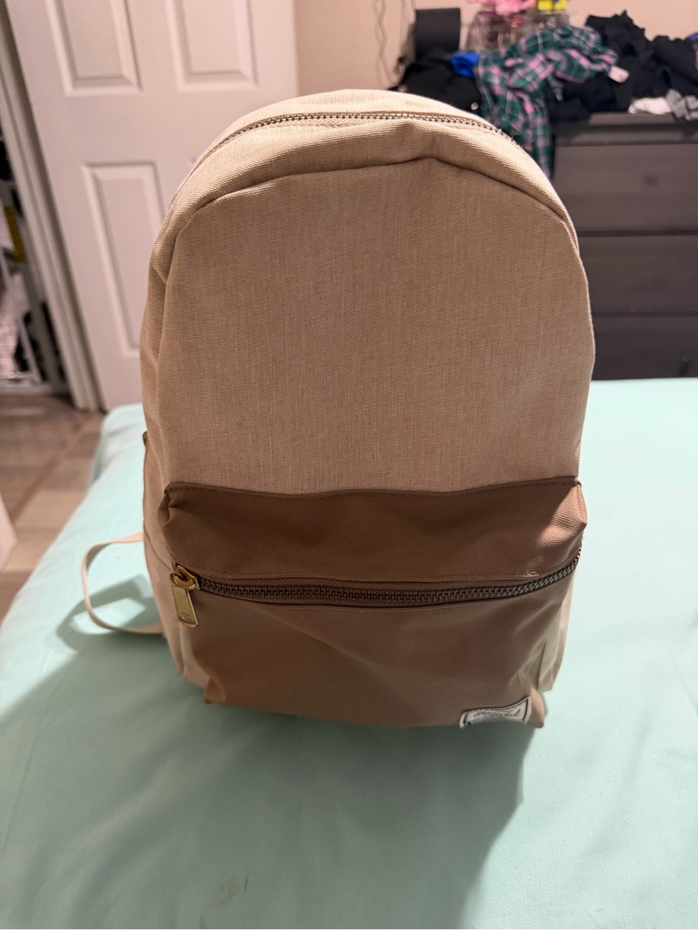 Herschel Supply Company Two-Tone Beige and Brown Backpack